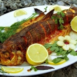 Trout shashlik in Armenian style