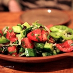 Salad of fresh tomatoes and cucumbers