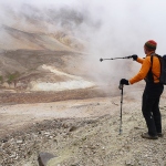 Descent into the Aragats crater.